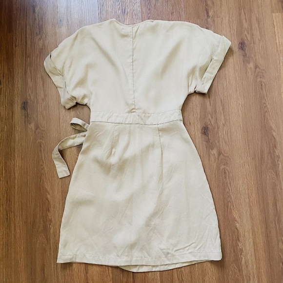 Tan Trench Dress Vintage Style Womens Boutique New Bohomian Boho - Picture 5 of 6